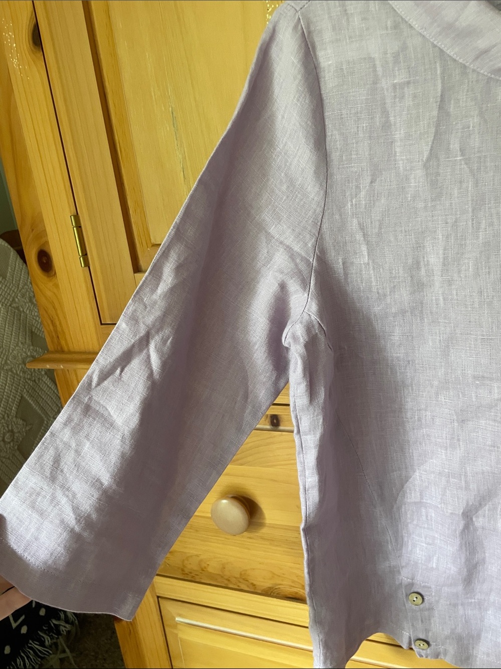 Linen/cotton blend Lintico lavender blouse - Picture 4 of 10